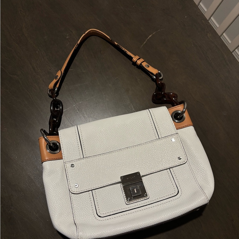 Milly Cream and Tan Shoulder Bag